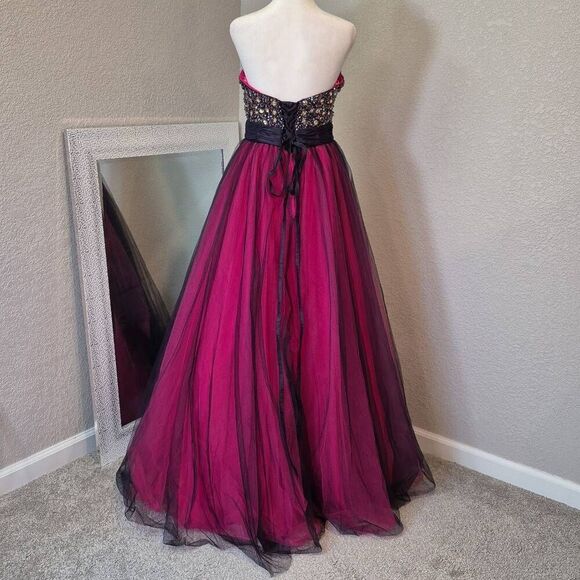 Flirt by Maggie Soterro Strapless Tulle Prom Dress Ball Gown Size 8 - Picture 3 of 10